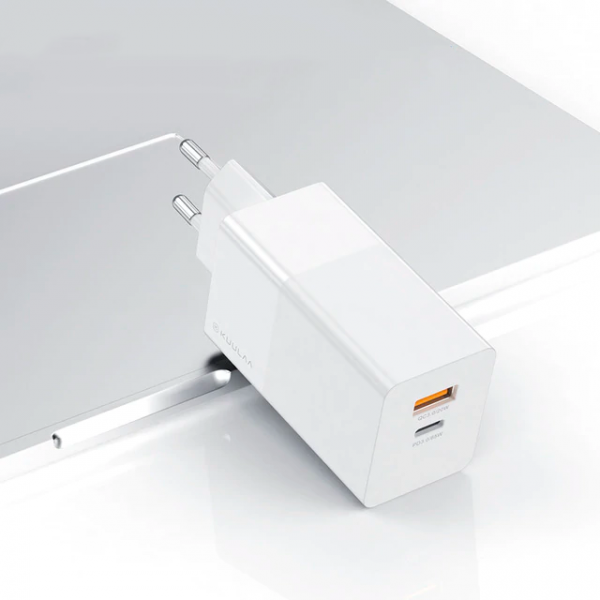 Зарядное KUULAA GaN QC4.0 Type-C+USB 65W EU white