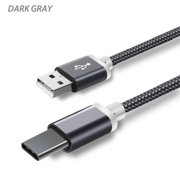 Кабель зарядный 2м USB - USB Type-C с удлиненным штекером 10мм OEM