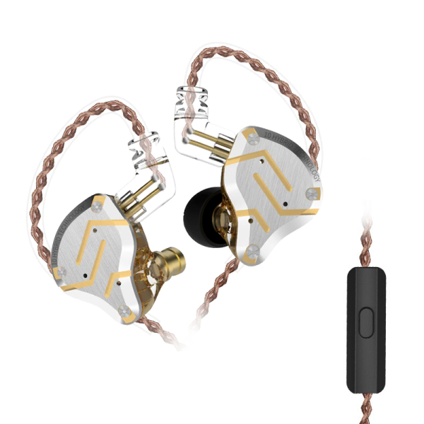 Наушники KZ ZS10 Pro с микрофоном glare gold