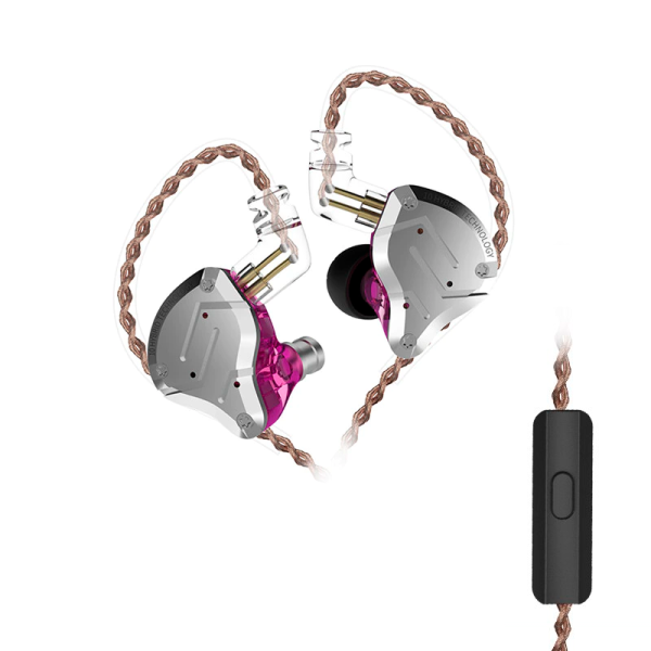 Наушники KZ ZS10 Pro с микрофоном purple