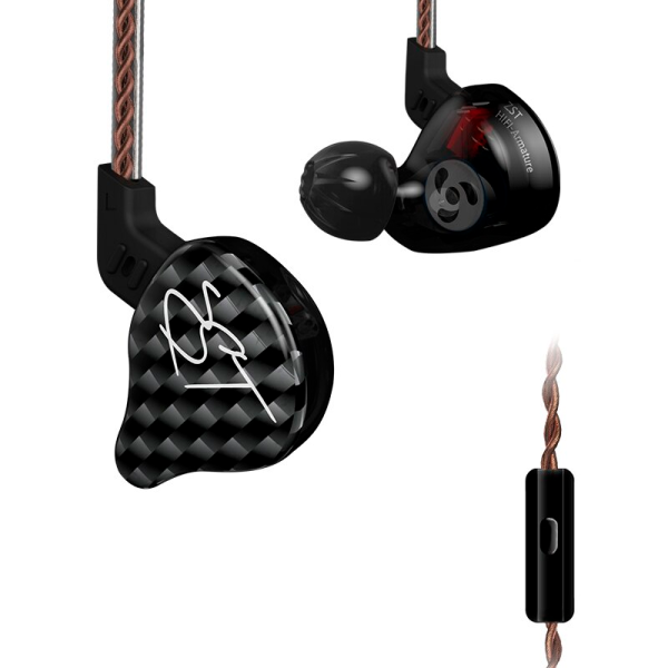Наушники KZ ZST с микрофоном black